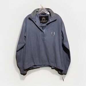 Weatherproof 1/4 Snap Blue‎ Horse Micro Suede Pull-Over Golf Jacket Size Medium